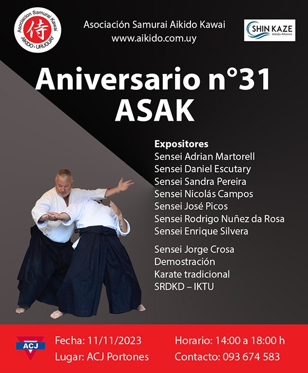 Aniversario n° 31 Asociación Samurai Aikido Kawai
